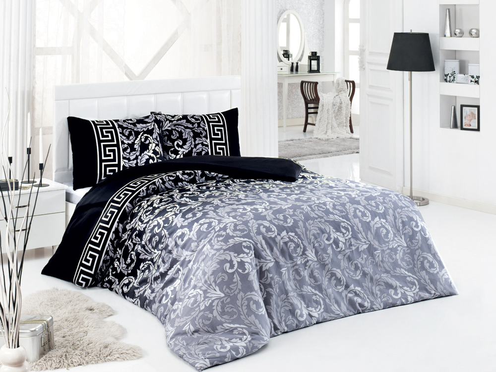 Комплект белья ASTERIA Home Silvery, 2-спальный, наволочки 50х70, цвет: черный, серый, белыйSilvery Комплект белья ASTERIA Home Silvery, 2-спальный, наволочки 50х70, цвет: черный, серый, белыйSilveryКомплект белья ASTERIA Home Silvery, изготовленный из сатина, состоит из пододеяльника, простыни и двух наволочек. Постельное белье имеет изысканный внешний вид и обладает яркостью и сочностью цвета. Сатин производится из высших сортов хлопка, а своим блеском, легкостью и на ощупь напоминает шелк. Такая ткань рассчитана на 200 стирок и более. Постельное белье из сатина превращает жаркие летние ночи в прохладные и освежающие, а холодные зимние - в теплые и согревающие.