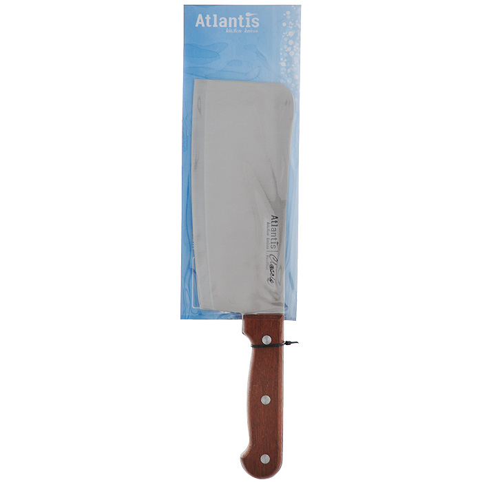 Нож Atlantis Classic, разделочный, длина лезвия 18 см24705-SK Нож Atlantis Classic, разделочный, длина лезвия 18 см24705-SKНож разделочный Atlantis Classic изготовлен из высококачественной стали. Рукоятка, выполненная из пластика с оформлением под дерево, удобно лежит в руке, не скользит и делает резку удобной и безопасной.Практичный и функциональный нож Atlantis Classic займет достойное место среди аксессуаров на вашей кухне. Характеристики:Материал: сталь, пластик. Общая длина ножа: 29,5 см. Длина лезвия: 18 см. Ширина лезвия: 7 см. Размер упаковки: 38,5 см х 9,5 см х 2 см. Артикул: 24705-SK.