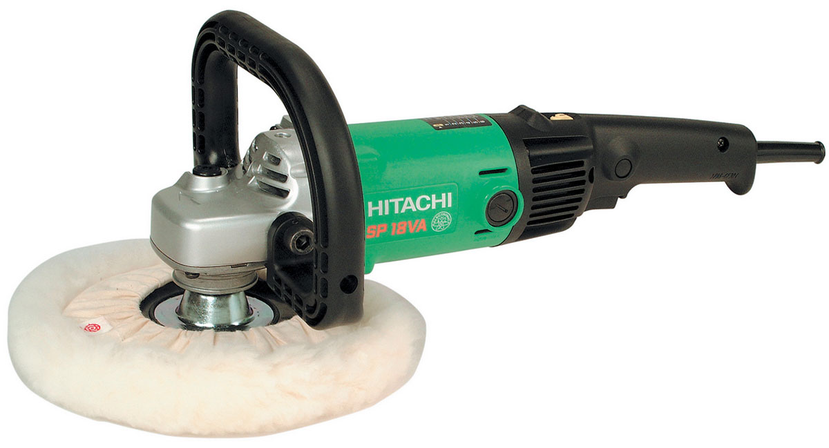 Hitachi SP18VA полировальная машина93135341 Hitachi SP18VA полировальная машина93135341Полировальная машина Hitachi SP18VA - это оборудование для удаления литников и финальной обработки литых деталей из стали, алюминия, бронзы и других металлов. Данный инструмент используется при шлифовке изделий, полученных путем газовой резки, а также сварных узлов. Машина также подходит для полирования мраморных и других поверхностей.Модель оборудована двигателем мощностью 1250 Вт. Меховая насадка может использоваться для полировки чувствительных поверхностей. Для регулирования частоты вращения насадки полировального оборудования применяется клавиша выключателя и специальное регулировочное колесико. Благодаря удобной рукоятке полировальной машины работать с ней комфортно и не утомительно. Инструмент весит всего 2,8 кг и отличается эргономичным дизайном, что обеспечивает простоту его использования, транспортировки и хранения. С помощью плавной кнопки пуска полировальное оборудование легко включается и выключается.Прочный металлический корпус быстро охлаждается, что продлевает срок службы инструмента. Надежную и долгую эксплуатацию машины обеспечивают также металлические опорные втулки подшипников улучшенной конструкции. Полировальная машина оснащена системой защиты от перегрева мотора, что уменьшает риск возникновения аварийных ситуаций.Резьба шпинделя: M14x2Габаритная длина: 415 ммВыбор числа оборотов: 600/1100/1700/2300/2900/3400 об/минПлавный пуск и защита от перегрузкиПостоянный контроль числа оборотов для получения оптимальной эффективности шлифовки/полировкиДва способа изменения числа оборотов: пускатель и дисковый переключатель.