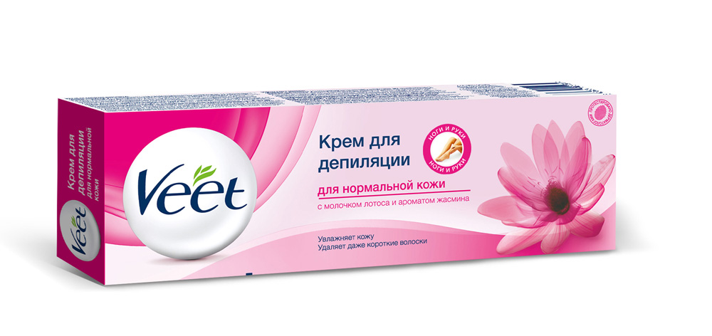 Veet Крем для депиляции, c молочком лотоса и ароматом жасмина, для нормальной кожи, 100 млBNC 126660 Veet Крем для депиляции, c молочком лотоса и ароматом жасмина, для нормальной кожи, 100 млBNC 126660Крем для депиляции Veet для нормальной кожи с молочком лотоса и ароматом жасмина удаляет волоски близко к корню, превосходно смягчает, питает и способствует интенсивному увлажнению, сохраняя ощущение гладкости и шелковистости на более длительный срок.В набор входит специальная лопаточка для удобного нанесения и удаления средства, которая обеспечит легкость использования и превратит уход за собой в комфортную и приятную процедуру. Крем разработан для удаления волос на ногах, руках, в области подмышек, линии бикини. Не предназначен для применения на лице, голове, груди, паховой области.Не рекомендуется наносить крем на шрамы, родинки, при угревой сыпи, поврежденной, раздраженной коже или при реакции кожи на солнечные ожоги, использовать крем раньше чем через 72 часа после бритья, так же при наличии побочных реакций в случае применения депиляционных кремов ранее.Товар сертифицирован.