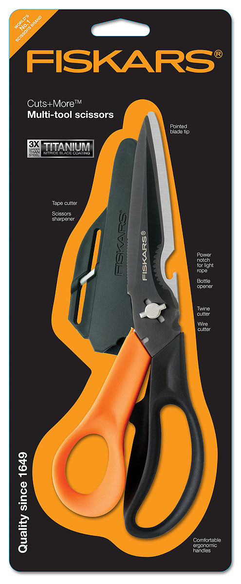 Ножницы многофункциональные Fiskars, для правшей, 23 см