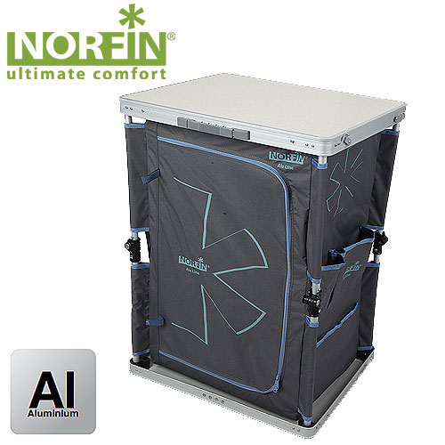 Стол-шкаф складной Norfin Rore NFLNFL-20401 Стол-шкаф складной Norfin Rore NFLNFL-20401Складной шкафчик Norfin Rore NFL с полками. Сетчатая задняя стенка для вентиляции. Моментально раскладывается и складывается в мини-чемодан. Характеристики: Материал: алюминий, полиэстер. Размер стола: 48 см х 60 см х 80 см. Размер стола в сложенном виде: 62 см х 10 см х 51 см. Максимальная нагрузка: 30 кг.