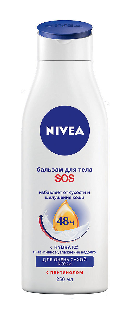 NIVEA Восстанавливающий SOS-бальзам для тела 250 мл10015555 NIVEA Восстанавливающий SOS-бальзам для тела 250 мл10015555Восстанавливающей бальзам для тела Nivea SOS быстро впитывается, интенсивно увлажняет и восстанавливает кожу. В состав смягчающей формулы входит пантенол и масло календулы, которые способствуют быстрому восстановлению кожи. Благодаря уникальной технологии Hydra-IQ бальзам активизирует естественную систему увлажнения. Характеристики: Объем: 250 мл. Артикул: 88183. Производитель: Испания.Товар сертифицирован.
