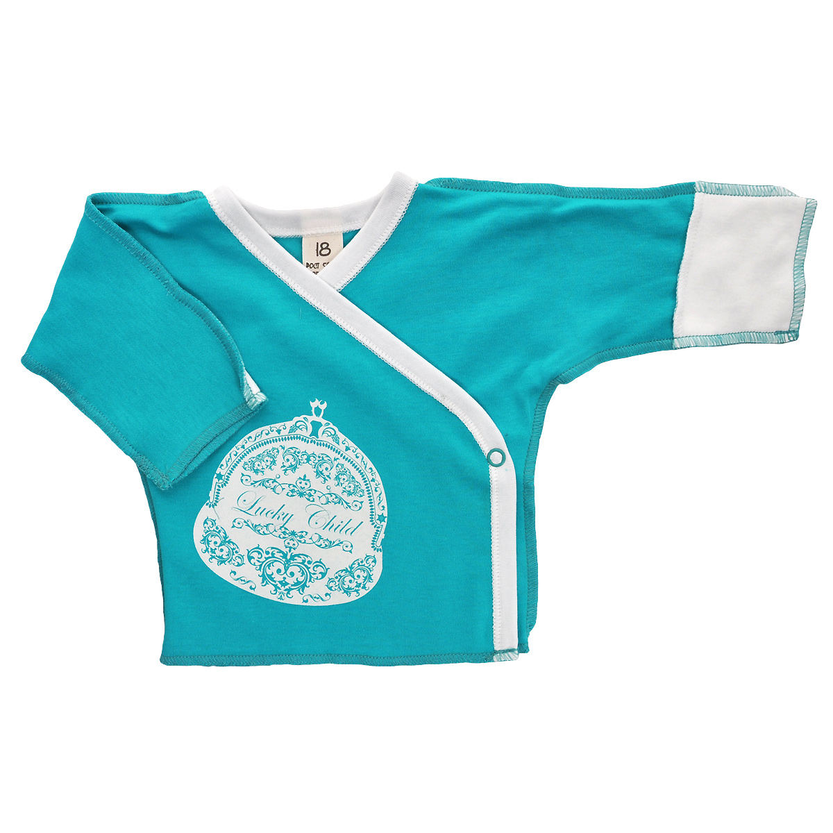 Распашонка Lucky Child Ретро, цвет: бирюзовый. 14-7. Размер 56/6214-7 Распашонка Lucky Child Ретро, цвет: бирюзовый. 14-7. Размер 56/6214-7Распашонка для новорожденного Lucky Child Ретро с длинными рукавами послужит идеальным дополнением к гардеробу вашего малыша, обеспечивая ему наибольший комфорт. Распашонка изготовлена из натурального хлопка, благодаря чему она необычайно мягкая и легкая, не раздражает нежную кожу ребенка и хорошо вентилируется, а эластичные швы приятны телу малыша и не препятствуют его движениям. Распашонка-кимоно для новорожденного, оформленная принтом в ретро-стиле, выполнена швами наружу. Благодаря системе застежек-кнопок по принципу кимоно модель можно полностью расстегнуть. А благодаря рукавичкам ребенок не поцарапает себя.Распашонка полностью соответствует особенностям жизни ребенка в ранний период, не стесняя и не ограничивая его в движениях. В ней ваш малыш всегда будет в центре внимания.