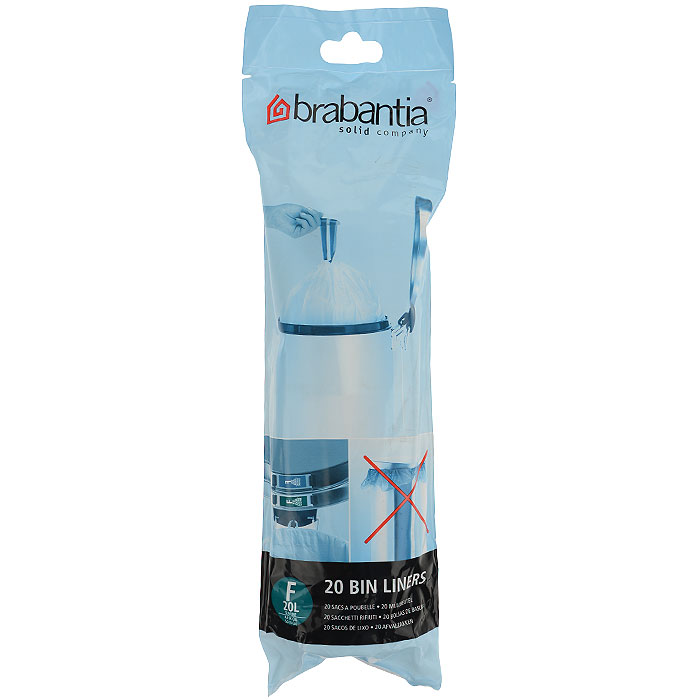 Мешки для мусора Brabantia, 20 л, 20 шт. 245305245305 Мешки для мусора Brabantia, 20 л, 20 шт. 245305245305Одноразовые пакеты Brabantia, выполненные из пластика, предназначены для мусорного бака. Предотвращают загрязнение бака, удобны в использовании и имеют затягивающиеся ручки, которые позволяют затянуть пакет и завязать его. Характеристики: Материал: пластик. Объем мешка: 20 л. Количество в упаковке: 20 шт. Артикул: 245305. Гарантия производителя: 5 лет.Уважаемые клиенты! Обращаем ваше внимание на то, что упаковка может иметь несколько видов дизайна. Поставка осуществляется в зависимости от наличия на складе.