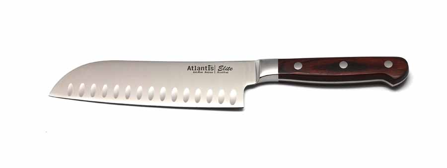 Нож Atlantis Elite 24205-SK24205-SK Нож Atlantis Elite 24205-SK24205-SKНож Atlantis Elite изготовлен из нержавеющей стали. Нож с удобной эргономичной пластиковой ручкой, с особой формой режущей кромки и специальной заточкой лезвия будет отличным помощником на Вашей кухне. Характеристики: Материал: нержавеющая сталь, пластик. Длина лезвия: 17 см. Длина ножа: 31 см. Страна: Германия. Артикул: 24205-SK.