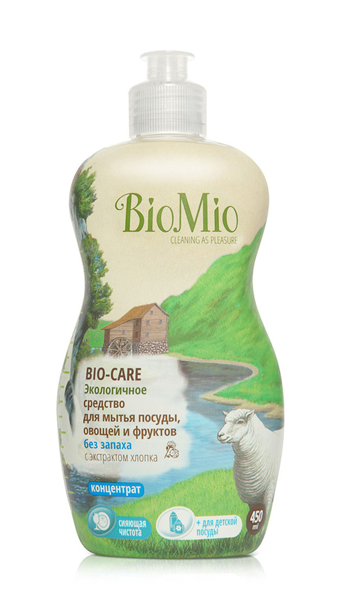 Средство для мытья посуды, овощей и фруктов BioMio, без запаха, 450 млЭБ-245 Средство для мытья посуды, овощей и фруктов BioMio, без запаха, 450 млЭБ-245Многофункциональное эффективное средство BioMio с мягким безопасным действием идеально подходит для мытья детской посуды, овощей и фруктов. Концентрированная формула обеспечивает экономичный расход. Специальная формула с экстрактом хлопка обеспечивает мягкое и деликатное действие на кожу рук. Подтвержденный антибактериальный эффект с дополнительной защитой для всех членов семьи благодаря ионам серебра. Безопасно для окружающей среды. Не содержит: фосфаты, агрессивные ПАВ, SLS/SLES, ПЭГ, хлор, нефтепродукты, искусственные ароматизаторы и красители. BioMio - линейка эффективных средств для дома, использование которых приносит только удовольствие. Уборка помогает не только очистить и гармонизировать свое пространство, но и себя, свои мысли, поэтому важно ее делать с радостью. Средства, созданные с любовью и заботой, помогут в этом и идеально справятся с загрязнениями, оставаясь при этом абсолютно безопасными и экологичными. Средства BioMio незаменимы, если в доме есть ребенок. Характеристики:Состав: 5-15% анионные ПАВ; Объем: 450 мл. Товар сертифицирован.