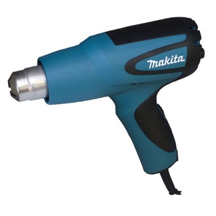 Строительный фен Makita HG5012HG5012 Строительный фен Makita HG5012HG5012Строительный фен Makita HG5012K подходит для удаления старого слоя лакокрасочного покрытия, просушки поверхности для последующей обработки, разморозки металлических труб, ускорении процесса склейки, а также чтобы произвести термоусадку и формовку изделий из легкоплавких материалов.Столь широкие возможности данной модели предопределены надежным двигателем мощностью 1600 Вт. Первый режим характеризуется скоростью потока 350 л/мин при температуре 350°С, второй - 500 л/мин при температуре 500°С. Управление инструментом осуществляется с помощью единственного переключателя.Простой и вместе с тем надежный механизм помещен в корпус из ударопрочного пластика. Эргономичная рукоятка с прорезиненной вставкой удобно ложится в руку. Инструмент весит всего 0.6 кг и прекрасно сбалансирован, что обеспечивает минимальную нагрузку на кисть пользователя и позволяет работать с ним как угодно долго без излишней усталости.Для стационарного использования на пятке термопистолета имеется встроенный валик, обеспечивающий устойчивость инструмента на ровной горизонтальной поверхности. Это нехитрое приспособление также пригодится для остывания инструмента в перерывах между работой. Двойная изоляция токоведущих частей снижает риск электротравматизма и исключает необходимость наличия заземленной розетки для подключения.