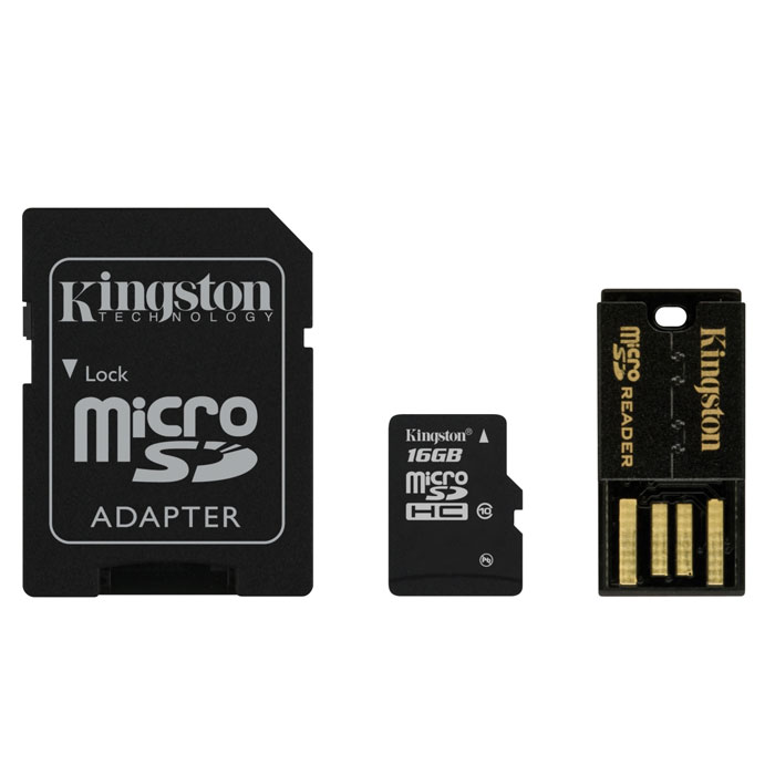 Kingston Mobility Kit microSDHC Class 10 16GB (MBLY10G2/16GB) карта памяти + адаптерMBLY10G2/16GB Kingston Mobility Kit microSDHC Class 10 16GB (MBLY10G2/16GB) карта памяти + адаптерMBLY10G2/16GBKingston Mobility Kit microSDHC Class 10 - карта памяти для различных фото и видео устройств. В комплекте присутствует адаптер, позволяющий использовать ее в любых устройствах с USB разъемом и адаптером.