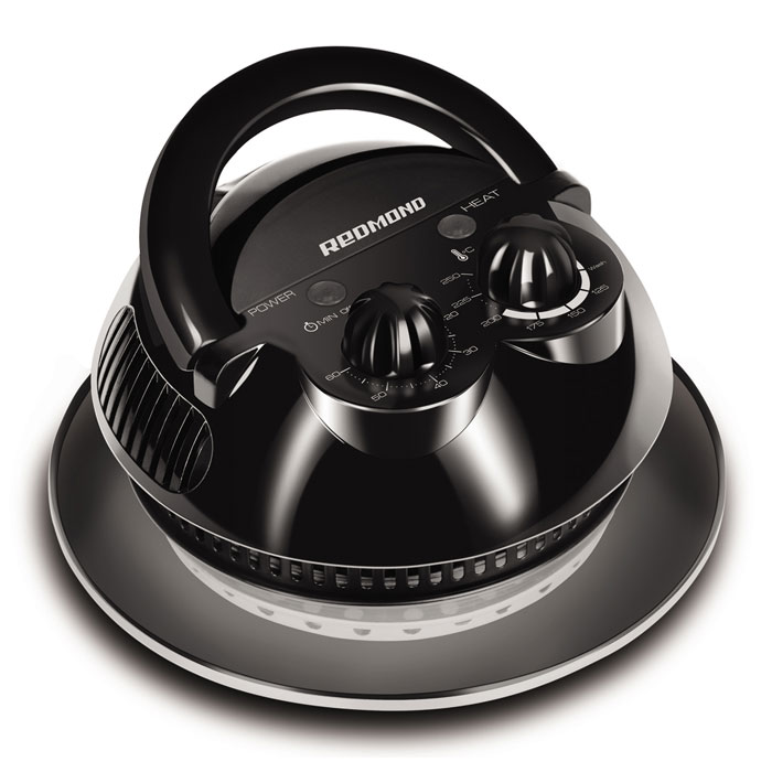 Redmond RAG-241 аэрогрильRAG-241 Redmond RAG-241 аэрогрильRAG-241Отлично прожаренное мясо-гриль, нежнейшая рыба, птица с изумительной ровной хрустящей золотистой корочкой - и никакого масла! Возможно ли это? С универсальным аэрогрилем Redmond RAG-24 вы можете не переживать о лишних калориях и холестерине. Реализованная в нем технология конвективной тепловой обработки продуктов позволяет добиваться поразительных результатов: циркулирующий в рабочей емкости поток горячего воздуха буквально вытапливает жир из продукта (мяса, рыбы, птицы), при этом готовое блюдо получается мягким и сочным. Еще одно преимущество аэрогриля Redmond RAG-24 - его компактность. Сам аэрогриль совмещен с прозрачной стеклянной крышкой.Конвективный обогревРегулировка температуры приготовления от 60 до 250°СРазморозка продуктов