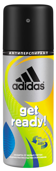 Adidas Дезодорант-спрей Get Ready! Cool & Dry, мужской, 150 мл дезодорант спрей мужской adidas team five