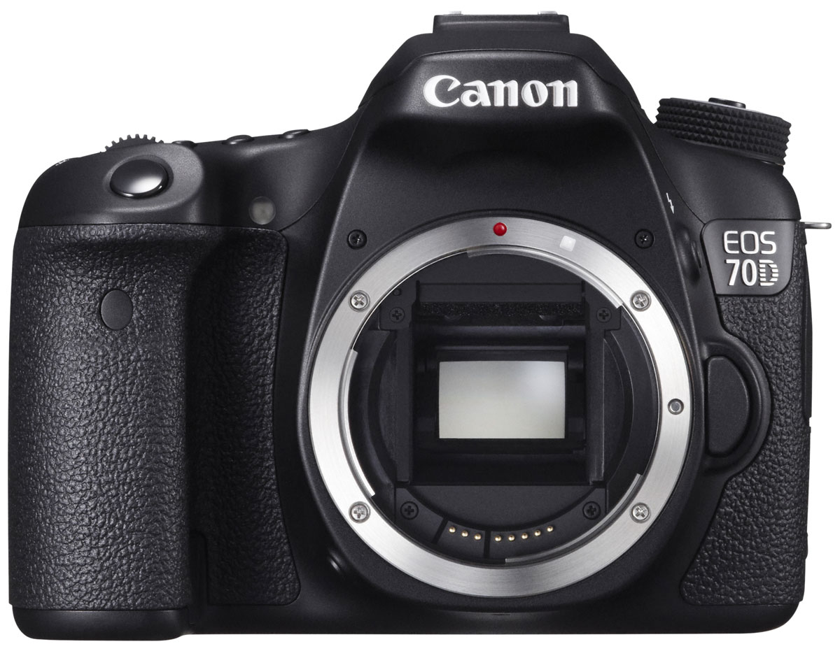 Canon EOS 70D Body цифровая зеркальная фотокамера8469B004 Canon EOS 70D Body цифровая зеркальная фотокамера8469B004Сохраняйте важные моменты жизни, делая потрясающие снимки или видеозаписи в формате Full HD с помощью высокопроизводительной камеры Canon EOS 70D со скоростью съемки 7 кадров/с при полном разрешении, усовершенствованной 19-точечной системой автофокусировки и уникальной технологией двухпиксельного CMOS-автофокуса компании Canon.CMOS-датчик с 20,2 млн. пикселей и процессор DIGIC 5+:Высокопроизводительная камера EOS 70D оснащена CMOS-датчиком APS-C с 20,2 млн. пикселей и мощным процессором обработки изображения DIGIC 5+, что позволяет получать безупречно четкие 14-битные изображения и передавать мельчайшие детали. Естественность цветопередачи дополнена плавностью переходов полутонов.Поймайте момент:Получать превосходные фотографии быстро перемещающихся объектов (как, например, в спорте или дикой природе) теперь просто благодаря использованию серийной съемки со скоростью 7 кадров/с при полном разрешении и высокопроизводительной 19-точечной системы автофокусировки крестового типа, обеспечивающей высокую точность и скорость реакции камеры для запечатления важных моментов на фотографиях высокого качества.Двухпиксельный CMOS-автофокус:EOS 70D - это первая камера, в которой используется технология двухпиксельного CMOS-автофокуса компании Canon, обеспечивающая быстрое и плавное отслеживание автофокуса при видеосъемке. Каждый пиксел имеет два фотодиода, которые могут считываться как независимо друг от друга при использовании автофокуса, так и совместно при создании фотографий.Видео в формате Full HD:Камера EOS 70D позволяет создавать видеозаписи превосходного качества в формате Full HD (1080p) благодаря быстрой и точной автофокусировке, обусловленной использованием уникальной технологии двухпиксельного CMOS-автофокуса компании Canon. Раскройте свой творческий потенциал с помощью стереозвука, полного ручного управления и выбора скорости видеозаписи.Обмен данными и управление с помощью Wi-Fi:Возможность удаленной съемки с разных ракурсов: для этого необходимо подключить камеру EOS 70D к ПК, Mac, планшету или смартфону, после чего можно будет управлять удаленной съемкой. Изображения можно просматривать и тут же отправлять родственникам и друзьям по беспроводной сети.Высокое качество изображения при низкой освещенности:Даже в условиях низкой освещенности камера EOS 70D сохраняет высокую производительность. Устройство предлагает диапазон значений ISO до 12800 с возможностью расширения до 25600, что позволяет получать превосходные фотографии при съемке с рук в условиях низкой освещенности без использования вспышки.Удобная съемка с разных ракурсов:Используйте интуитивно понятные сенсорные элементы управления для съемки объектов под неожиданными ракурсами или из неудобных положений с помощью сенсорного экрана емкостного типа с переменным углом наклона Clear View II с диагональю 7,7 см (3,0) и соотношением сторон 3:2, разрешение которого составляет 1 040 000 точек для создания изображений высокого качества. Переключите камеру в режим Live View для поиска наиболее удачного угла съемки и построения снимка.Удобный видоискатель с покрытием 98%:Наслаждайтесь более широким полем зрения за счет использования удобного видоискателя, обеспечивающего 98% покрытия, удобный просмотр с расстояния 22 мм, а также отображение полезной информации о съемке и электронном уровне для получения наилучших снимков. Творческие функции:Функция расширенного динамического диапазона (HDR) позволяет сохранять высокую детализацию светлых и темных участков, а также создавать составные снимки, используя функцию мультиэкспозиции. Фотографии можно сделать еще интереснее с помощью ряда творческих фильтров, таких как эффект Игрушечная камера или Миниатюра.Широкое поле для экспериментов благодаря расширенной системе EOS:Камера EOS 70D совместима со всеми объективами EF и EF-S, а также вспышками Speedlite серии EX компании Canon, так что Вы сможете совершенствовать свои навыки фотографа, используя дополнительные объективы и вспышки.Размер датчика: 22,5 x 15 ммОбщее кол-во пикселей: 20.9 млн