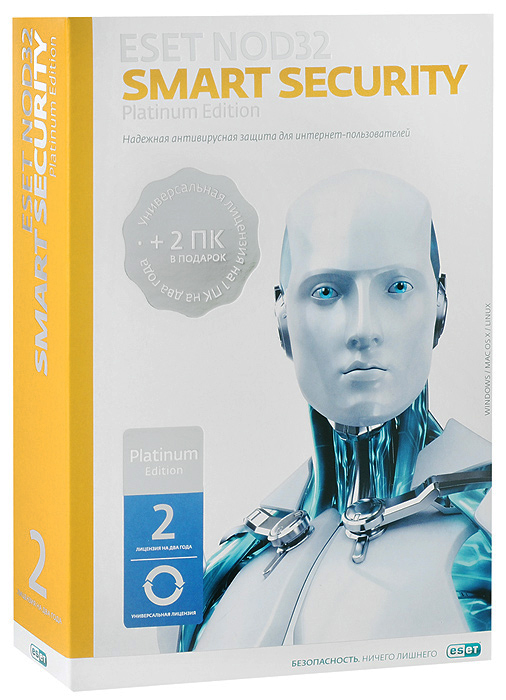 Eset NOD32 Smart Security Platinum Edition (на 1 ПК). Лицензия на 2 года (+ 2 ПК в подарок)