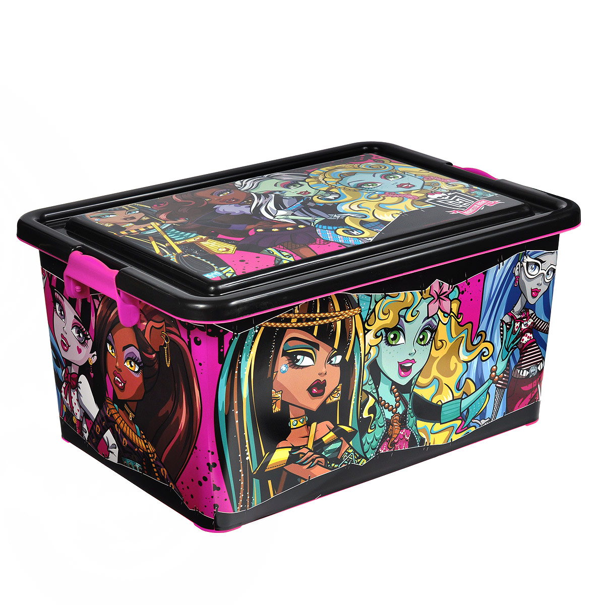 Monster High Коробка для хранения 23 л4646 Monster High Коробка для хранения 23 л4646Коробка для хранения Monster High выполнена из пластика, очень удобная и практичная вещь для любой детской комнаты. В нее поместятся многие игрушки вашего ребенка. С ее помощью можно легко научить ребенка наводить порядок самостоятельно. Яркая расцветка и веселый дизайн ящика станет замечательным украшением детской комнаты. Характеристики:Материал: пластик. Цвет: черный, розовый. Объем: 23 л. Размер коробка: 45 см х 31 см х 22 см. Производитель: Испания.