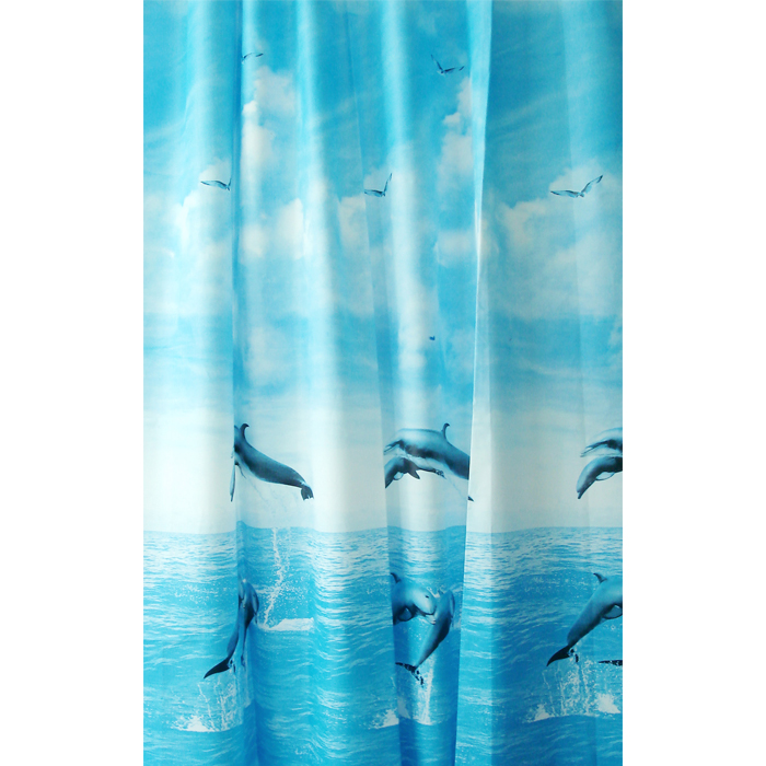 Штора для ванной комнаты Milardo Dolphins, 180 х 180 см 519V180M11519V180M11 Штора для ванной комнаты Milardo Dolphins, 180 х 180 см 519V180M11519V180M11Штора для ванной комнаты Milardo, изготовлена из PEVA - водонепроницаемого, прочного эластичного материала, без запаха. Штора декорирована изображением дельфинов. Штора быстро сохнет, легко моется (протирать мягкой тканью, смоченной в мыльном растворе) и обладает повышенной износостойкостью, устойчивым красителям и эластичным свойствам. Вверху предусмотрены металлические люверсы. В комплекте также имеется 12 пластиковых колец. Штора для ванной Milardo порадует вас своим ярким дизайном и добавит уюта в ванную комнату.Нельзя стирать в стиральной машинке. Нельзя гладить.