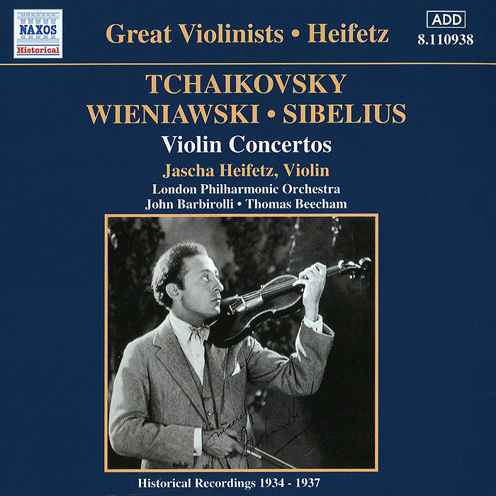 Tchaikovsky / Wieniawski / Sibelius. Violin Concertos (Heifetz) (1935-1937)