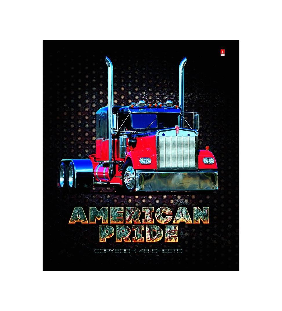 Набор тетрадей Альт American Pride, 48 листов, 5 шт7-48-268 Набор тетрадей Альт American Pride, 48 листов, 5 шт7-48-268Набор тетрадей Альт American Pride выполнен в обложке из картона, в которой закреплены 48 листов, изготовленных из качественной целлюлозы. Тетрадь удобно использовать на уроке или лекции благодаря линовке и размеченным полям. При печати изображения использовано рельефное тиснение, подчеркивающее контуры рисунка. За счет использования прозрачного лака изображение приобрело приятный глянцевый блеск и живость.Вторая обложка содержит огромное количество картинок с американскими грузовикам, а также поле с личной информацией. Тяжелая автомобильная техника, запечатленная на тетрадях этой серии, поражает воображение своей небывалой мощностью, габаритами и красотой этих могучих машин.