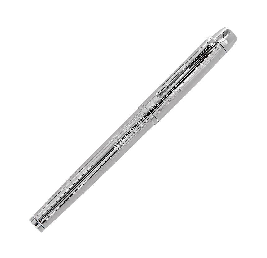 Ручка перьевая Parker IM Premium Shiny Chrome ChiselledC13362 (PARKER-S0908640) Ручка перьевая Parker IM Premium Shiny Chrome ChiselledC13362 (PARKER-S0908640)Перьевая ручка Parker IM Premium Shiny Chrome Chiselled привлекает внимание своим сверкающим узором. Мерцающий хромированный металл подчёркивается кольцевой пунктирной гравировкой. Ручка привлекает эстетическим совершенством и удобством в использовании.Ручка снабжена двухканальной системой подачи и сбора чернил, заправляется чернильными картриджами, а также может быть заправлена чернилами из флакона при помощи стандартного поршневого конвертора или конвертора Parker De Luxe.Перо: Легированная сталь.Отделка пера: Оригинальная гравировка, легированная сталь.Толщина пишущего узла: Тонкая (F).Цвет картриджа в комплекте: Синий.Корпус: Хромированный.Отделка: Хром, оригинальная гравировка сияющий хром.