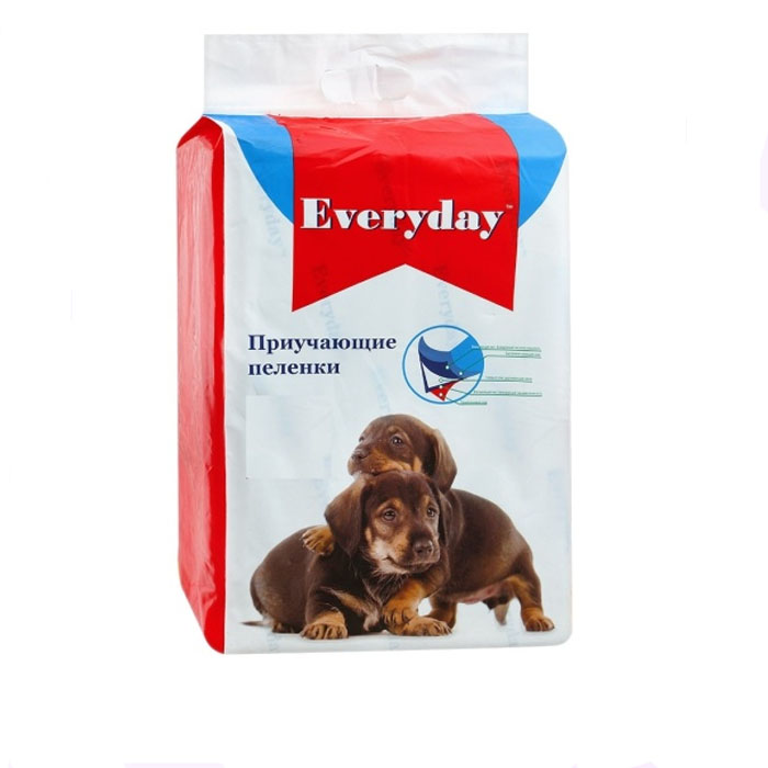 Пеленки приучающие для животных Everyday, гелевые, 60 см х 90 см, 10 шт56495/ED609010 Пеленки приучающие для животных Everyday, гелевые, 60 см х 90 см, 10 шт56495/ED609010Одноразовые впитывающие пеленки для животных торговой марки Everyday созданы из экологически чистых натуральных материалов. Каждая пеленка состоит из трех слоев. Поверхность пеленки выполнена из гидрофильного нетканого натурального материала. Средний слой состоит из 100% распущенной хлопковой целлюлозы. Впитывающий материал равномерно распределен внутри изделия. Целлюлоза хорошо впитывает жидкость и запах, а также равномерно распределяет влагу внутри пеленки. Нижний слой состоит из биоразлагаемого полиэтилена низкой плотности (для удобства утилизации с бытовыми отходами), который препятствует протеканию жидкости. Пеленка может располагаться как вдоль поверхности, так и поперек, а также по диагонали. Благодаря особому неуловимому запаху свежей травы собака быстро учится справлять нужду на улице, асистема контроля неприятных запахов защитит ваш дом от запаха аммиака. Впитывающие пеленки особо эффективны в обучении щенков и собак маленьких пород. Пеленки гарантируют гигиену и комфорт и, благодаря своим характеристикам, позволяют предотвратить возникновение раздражения кожи лап животного. Особенности: - 100% впитывающий эффект. Пеленки Everyday впитывают в 10 раз больше жидкости, чем стандартные пеленки. - Удаление неприятного запаха. Специальные нейтрализаторы устраняют запах. - Защита от протекания. Технология Advanced Polimer Tehnology препятствует протеканию жидкости, превращая ее в гель. - Сильный привлекающий аромат. Привлекает животное сделать свои естественные потребности на пеленке; способствует быстрому приучению к месту. - Без мокрых следов. Специальный абсорбент быстро впитывает жидкость и оставляет поверхность пеленки сухой. - Быстро сохнет. Наполнитель быстро впитывает влагу, превращая ее в гель, позволяя тканевой поверхности оставаться сухой. - Длительное использование. Многослойная структура пеленки способна впитывать большое количество жидкости, что позволяет использовать ее не только для собак мелких пород. Способ применения: положите пеленку на пол/в лоток полиэтиленовой стороной вниз, тканевой вверх. Подведите собаку к пеленке, позвольте ей ее обнюхать - почувствовать уникальный запах, привлекающий вашего питомца. Если питомец не обновил пеленку сразу - возвращайте его снова и снова к пеленке до тех пор, пока он не сделает все, что нужно. Когда ваш питомец достиг ожидаемого результата, угостите его лакомством или похвалите, погладив его. Заменяйте пеленку по мере необходимости, но не реже, чем раз в сутки. Адаптация к улице: время от времени перемещайте пеленку ближе к двери и затем за дверь.Обучающие принципы: всегда держите пеленку на территории, которая доступна вашей собаке, но в отдалении от еды и места для сна. Если питомец сходил не на пеленку, сразу же удалите все следы и запахи во избежание повторения. Впитывающие пеленки могут пригодиться когда и где угодно: в переносках для грязных лап, во время похода к ветеринару, как покрытие на сидение автомобиля, при участии на выставках, вместо наполнителя для туалетов, для удаления жидких грязей. Состав: нетканое гипоаллергенное полотно, распущенная целлюлоза пульпа (хлопок), косметическая бумага, гель, полиэтиленовая пленка. Комплектация: 10 шт.Товар сертифицирован.