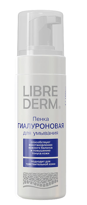 Librederm Пенка для умывания Гиалуроновая, для чувствительной кожи, 160 мл6743 Librederm Пенка для умывания Гиалуроновая, для чувствительной кожи, 160 мл6743Гиалуроновая пенка с нежнейшей текстурой мягко, но тщательно очищает кожу от загрязнений и косметики, одновременно смягчая и увлажняя ее без ощущения пленки на лице.Способствует восстановлению кожного баланса. Подходит для чувствительной кожи. За счет содержания гиалуроновой кислоты пенка максимально насыщает кожу влагой и способствует повышению тонуса кожи.Товар сертифицирован.