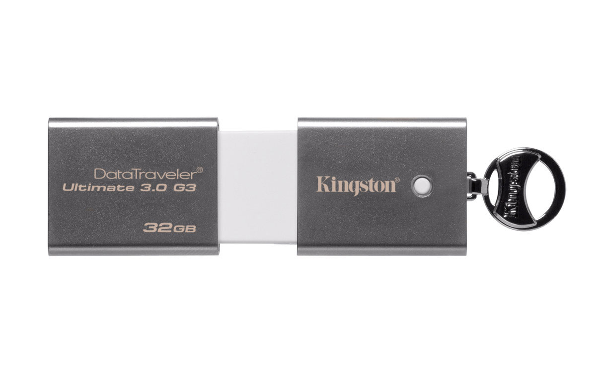 Kingston DataTraveler Ultimate 3.0 G3 32GB USB-накопительDTU30G3/32GB Kingston DataTraveler Ultimate 3.0 G3 32GB USB-накопительDTU30G3/32GBНакопители DataTraveler Ultimate 3.0 Generation 3 компании Kingston поддерживают технологию USB 3.0, которая обеспечивает высочайшую скорость передачи данных — до 150МБ/с при чтении и 70МБ/с при записи (для USB 3.0). Теперь Вы можете с легкостью переносить фотографии высокого разрешения, видео в формате HD, музыку и многое другое, пользуясь всеми преимуществами высокой скорости передачи данных. Накопители имеют современный внешний вид и отлично подойдут для использования с компьютерами Mac и другими стильными мобильными устройствами. Накопители совместимы с Mac и Windows и поддерживают обратную совместимость с разъемами USB 2.0. Они имеют пятилетнюю гарантию, бесплатную техническую поддержку и отличаются легендарной надежностью Kingston.