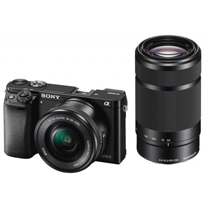 Sony Alpha A6000Y Kit 16-50 mm + 55-210 mm, Black цифровая фотокамера