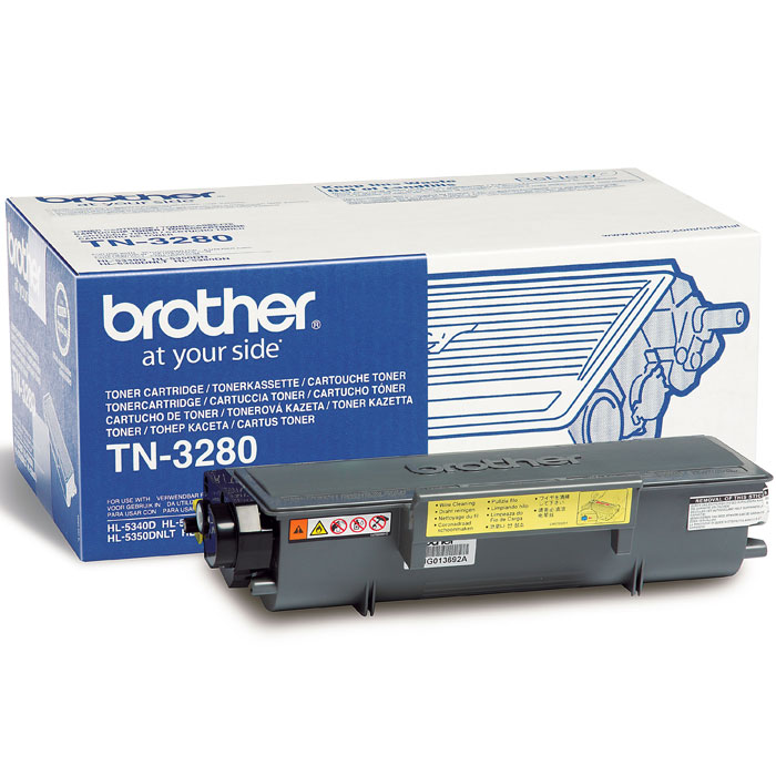 Brother TN3280 тонер картридж для HL-5340D/5350DN/5370DWTN3280 Brother TN3280 тонер картридж для HL-5340D/5350DN/5370DWTN3280Оригинальный картридж с тонером Brother TN-3280 на 8000 копий для лазерных принтеров Brother HL-5340D/5350DN/5350DNLT/5370DW/5380DN для DCP-8070D/8085DN для MFC-8370DN/8380DN/8880DN/8890DW.