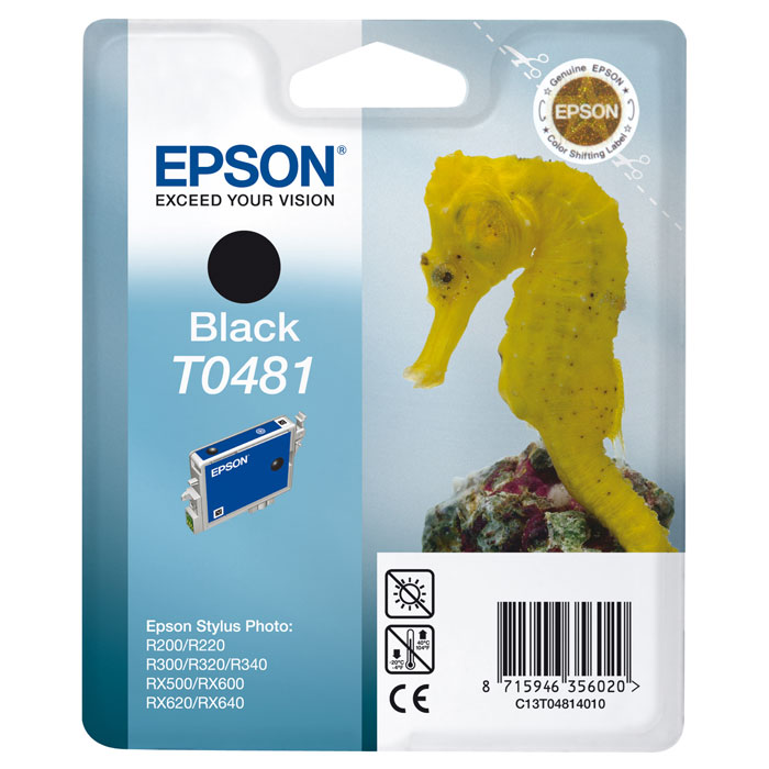 Epson T0481 (C13T04814010), Black картридж для R200/R300/RX500/RX600C13T04814010 Epson T0481 (C13T04814010), Black картридж для R200/R300/RX500/RX600C13T04814010Картридж Epson T048 с цветными чернилами для струйной печати.