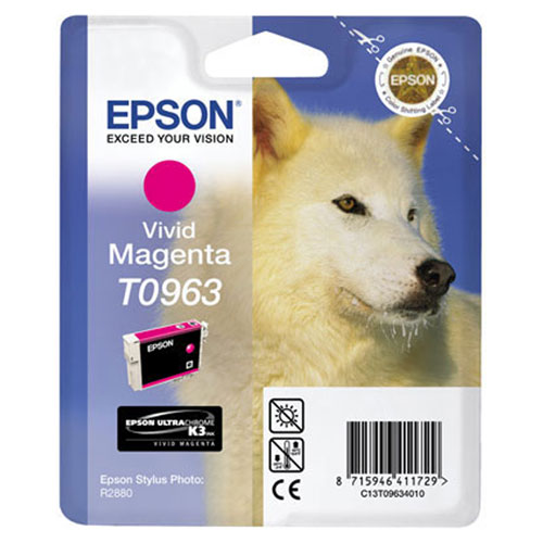 Epson T0963 (C13T09634010), Vivid Magenta картридж для R2880C13T09634010 Epson T0963 (C13T09634010), Vivid Magenta картридж для R2880C13T09634010Картридж Epson с цветными чернилами для струйной печати.