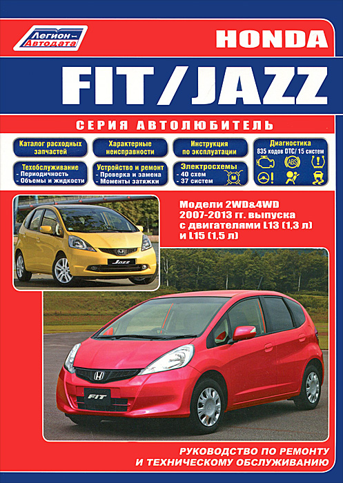 Honda Fit / Jazz. Модели 2007-2013 гг. выпуска с двигателями L13 (1,3 л) и L15 (1,5 л). Руководство по ремонту и техническому обслуживанию