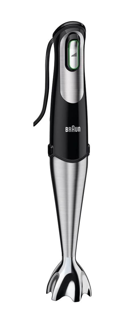 Braun MQ735 Aperitif блендерMQ 735 Aperitif Braun MQ735 Aperitif блендерMQ 735 AperitifПогружной блендер Braun MQ735 Sauce серии Multiquick 7 способен удовлетворить все Ваши потребности по приготовлению вкусных и полезных блюд. Этот компактный прибор идеально подходит для приготовления соусов, супов, подлив, майонезов и детского питания, а также для смешивания напитков и молочных коктейлей. Блендер оснащен прочными стальными ножами и уникальной ребристой системой насадки-блендера. Особая насадка PowerBell из нержавеющей стали, предназначенная для получения быстрых и эффективных результатов, предотвращает разбрызгивание при приготовлении продуктов. Кнопка SmartSpeed позволяет включать блендер и регулировать скорость одной рукой.