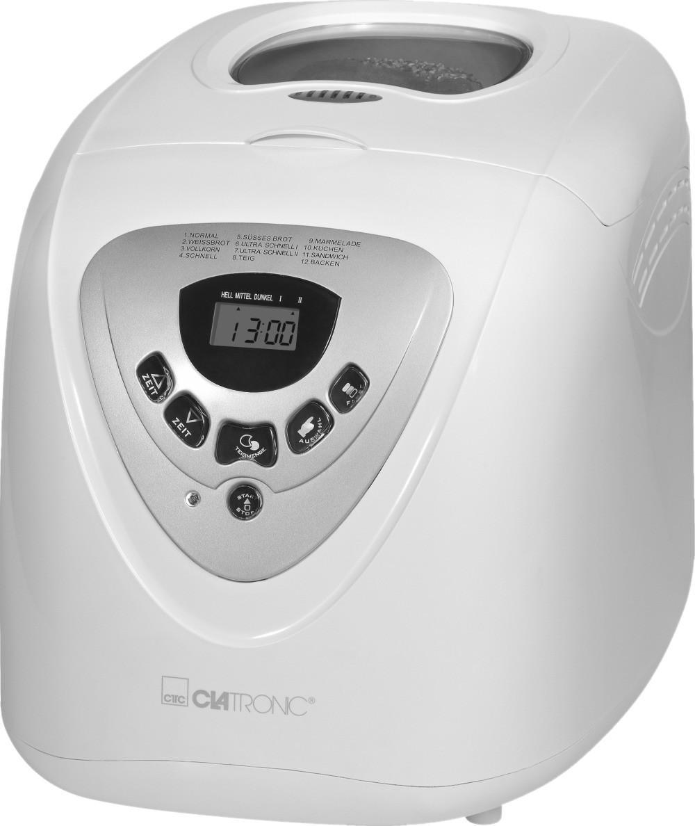 Clatronic BBA 3505, White хлебопечкаBba 3505 Clatronic BBA 3505, White хлебопечкаBba 3505Полностью автоматическая компактная хлебопечь позволит вам приготовить домашний хлеб без лишних трудностей, все, что вам надо, это только загрузить необходимые компоненты и выбрать режим приготовления и степень поджаривания корочки, а при необходимости есть возможность отложить приготовление хлеба на срок до 13 часов.