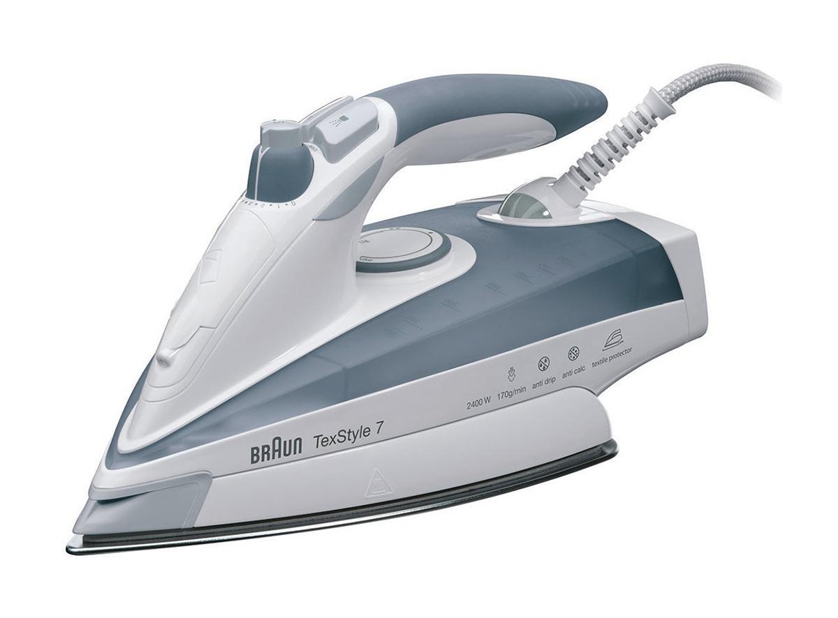 Braun TexStyle TS 775 Protector утюг0X12711025 Braun TexStyle TS 775 Protector утюг0X12711025Утюг TexStyle 7 представляет безупречный результат глажения даже самых мелких деталей одежды. Уникальное антипригарное покрытие и мощная подача пара гарантируют идеальный результат для деликатных и плотных тканей, в то время как паровой носик Precision Tip позволяет отутюжить трудные места вокруг пуговиц, воротник, карманы, манжеты, кружева или складки.