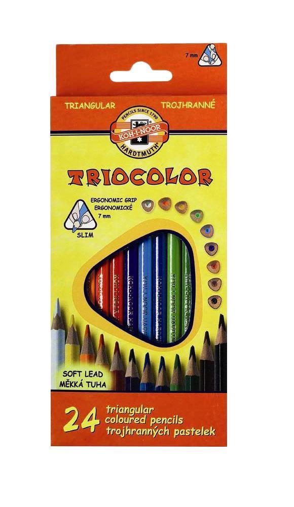 Набор трехгранных цветных карандашей Triocolor, 24 цвета. 3134/243134/24 Набор трехгранных цветных карандашей Triocolor, 24 цвета. 3134/243134/24Характеристики: Длина карандаша: 17,5 см. Материал:дерево, грифель. Размер упаковки: 9,5 см х 21 см х 2 см.