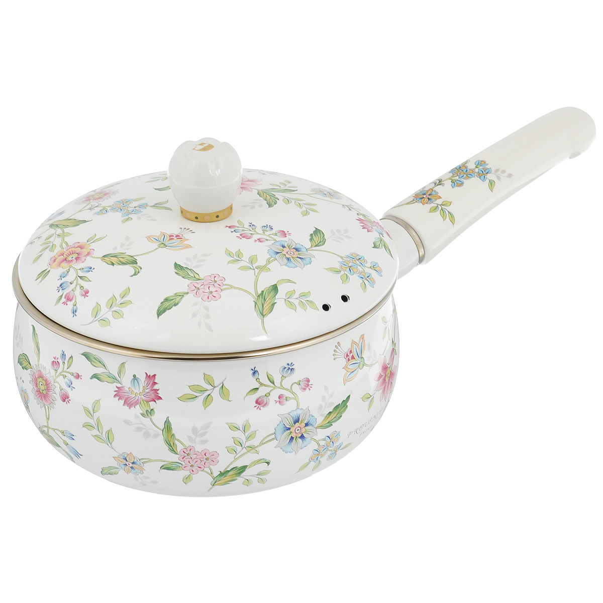 Ковш эмалированный Ejiry Прованс с крышкой, 1,9 л. Э1032Э1032 Ковш эмалированный Ejiry Прованс с крышкой, 1,9 л. Э1032Э1032Ковш Ejiry Прованс изготовлен из нержавеющей стали с высококачественным эмалированным покрытием. Внешние стенки оформлены красочным цветочным рисунком. Эмалированная посуда фирмы Ejiry - это японское ноу-хау. Уникальная технология обработки внутренней поверхности и все свойства, присущие эмалевым покрытиям, представляют преимущества, которые невозможно воспроизвести, используя другие материалы:- вкусовые свойства продуктов питания не искажаются, т.к. отсутствуют выделения ионов металлов;- запах пищевых продуктов не задерживается на стенках посуды;- покрытие устойчиво к воздействию щелочей и кислот и не вступает в химические реакции с пищевыми продуктами;- гладкая стекловидная поверхность препятствует размножению бактерий и значительно превосходит нержавеющую сталь, алюминий и др. материалы по санитарным свойствам и простоте ухода. Благодаря утолщенному дну, посуда быстро разогревается и дольше сохраняет тепло. Гладкая, абсолютно ровная поверхность легко моется. Ковш имеет удобную керамическую ручку и крышку. Подходит для газовых, электрических, стеклокерамических, галогеновых, индукционных плит.