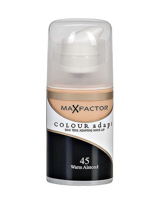 Max Factor Тональный крем Colour Adapt, тон 45 Warm Almond (Светло-розовый), 34 мл80957271 Max Factor Тональный крем Colour Adapt, тон 45 Warm Almond (Светло-розовый), 34 мл80957271Тональная основа, которая поможет справиться с неровным тоном лица. Тональная основа Max Factor Colour Adapt адаптируется к тону кожи и создает естественное покрытие. Так в чем же секрет? «Умные частицы» тональной основы адаптируются к тону кожи, который отличается в разных зонах, обеспечивая невероятно легкое покрытие и не маскируя естественное свечение кожи. Тональная основа Max Factor Colour Adapt обеспечивает идеальный тон, кожа выглядит свежей и сияющей весь день. Инновационная технология для совершенства кожи. Помогает выровнять тон кожи, скрыть несовершенства и мелкие морщинки для создания идеального образа. Тональная основа Max Factor Colour Adapt имеет легкую формулу крем-пудры и подстраивается под любой тон кожи для удивительно естественного образа. Эмульсия на основе силикона и эластомера адаптируется к тону кожи и обеспечивает естественное умеренное покрытие для создания нежного и невесомого макияжа. Основа не содержит масел, подходит для чувствительной кожи, протестирована дерматологами, не закупоривает поры. Кремово-пудровая текстура для безупречного покрытия. Ультралегкая формула не сушит кожу. Содержит несколько цветовых пигментов, которые адаптируются к тону кожи. Не содержит масла, подходит для чувствительной кожи. Не закупоривает поры. Протестировано дерматологами.Сравни тон основы с тоном кожи на щеках и линии челюсти, чтобы подобрать идеальный оттенок. Если тон подобран правильно, то он буквально исчезнет на твоей коже. Чтобы достичь ровного покрытия, нанеси небольшое количество основы на тыльную сторону ладони и распредели по лицу кистью или кончиками пальцев. Нанеси небольшое количество на центральную часть лица и растушуй от центра к периферии. Нанеси средство на веки и губы в качестве базы под тени и помаду.