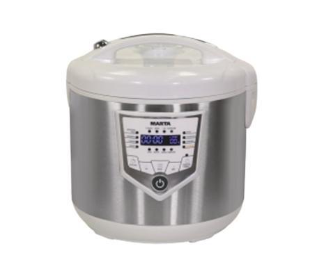 Marta MT-4301, White Steel мультиваркаMT-4301, White Steel Marta MT-4301, White Steel мультиваркаMT-4301, White SteelИнновационная мультиварка Marta MT-4301 с немецким полимерным покрытием утолщенной чаши Greblon® C3 имеет 15 автоматических программ и 30 ручных, снабжена крайне актуальной функцией Отмена автоподогрева и внутренней съемной панелью крышки для удобства мытья. Яркий дисплей, видный при любом освещении и под любым углом. Программа мультиповар для полной свободы творчества!