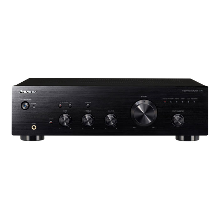 Pioneer A-10, Black усилительA-10-K_4988028160462 Pioneer A-10, Black усилительA-10-K_4988028160462Pioneer A-10 - двухканальный стереоусилитель с классическим дизайном Direct Energy. Данная модель имеет симметричную конструкцию и предлагает лучшее в этом классе устройств, высочайшее качество звука, обличенное в изящную техническую сдержанность. На передней панели находятся элементы управления для регулировки громкости, НЧ/ВЧ/баланса и выбор источников входа. Имеется также ряд тактильных кнопок для тонкой настройки уровня громкости, Direct Mode и Колонок A/B. На задней панели находятся разъемы для подключения дополнительного входа Aux-In, сети, записывающего устройства, колонок A + B и устройств Source Direct Mode.