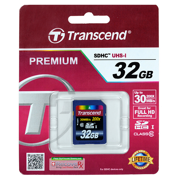 Transcend SDHC Class 10 32GB карта памяти
