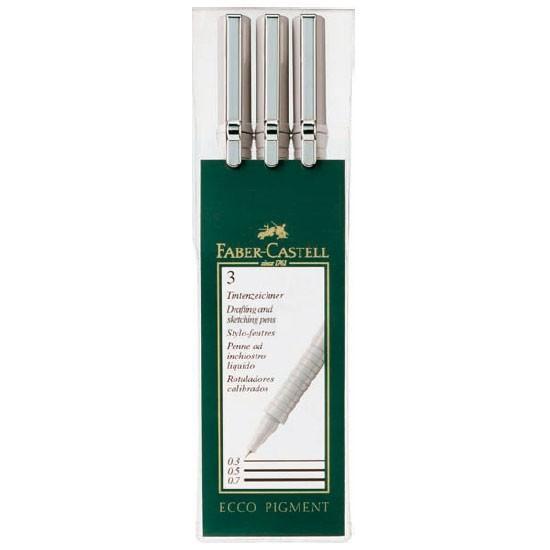 Капиллярные ручки ECCO PIGMENT, 0,3, 0,5, 0,7мм, в пластмассовом пенале, 3 шт.166003 Капиллярные ручки ECCO PIGMENT, 0,3, 0,5, 0,7мм, в пластмассовом пенале, 3 шт.166003Цвет чернил: черный. Вид ручки: капиллярная.Материал: пластик и сталь.
