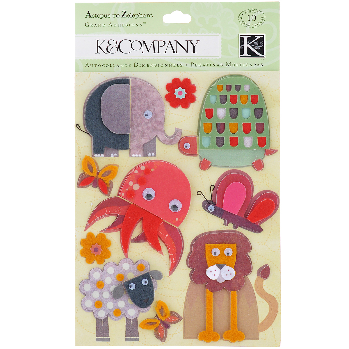Стикеры-украшения K&Company Звери, 10 шт
