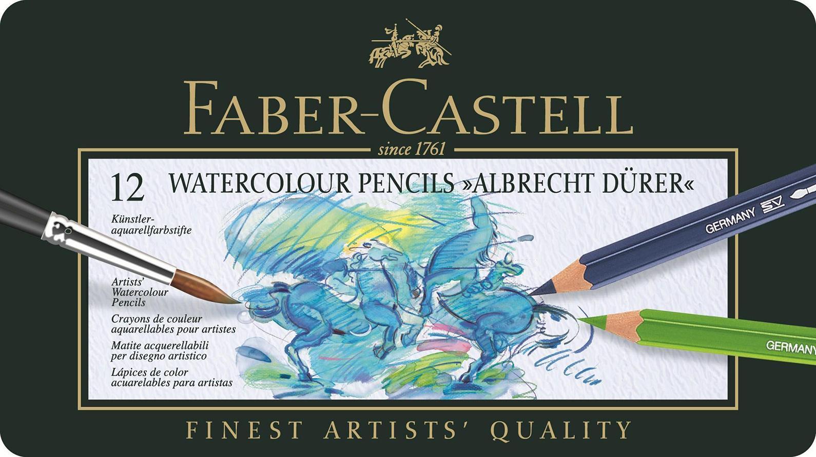 Акварельные  карандаши ALBRECHT DURER®, набор цветов, в металлической коробке, 12 шт.