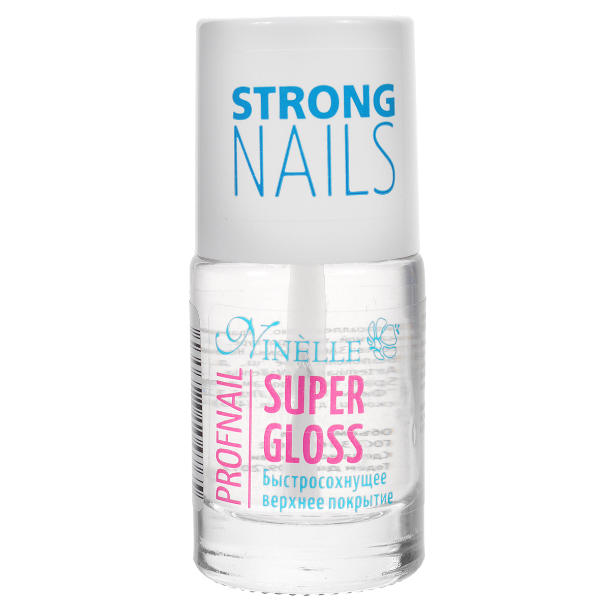 Ninelle Быстросохнущее верхнее покрытие Super Gloss, 11 мл767N10476 Ninelle Быстросохнущее верхнее покрытие Super Gloss, 11 мл767N10476Super Gloss представляет собой уникальное быстросохнущее топовое покрытие, которое увлажняет ногти. Обеспечивает быстрое высыхание лака. Предотвращает скалывание лака, придает яркость и глянец оттенкам, обеспечивает стойкий маникюр на длительное время.Товар сертифицирован.