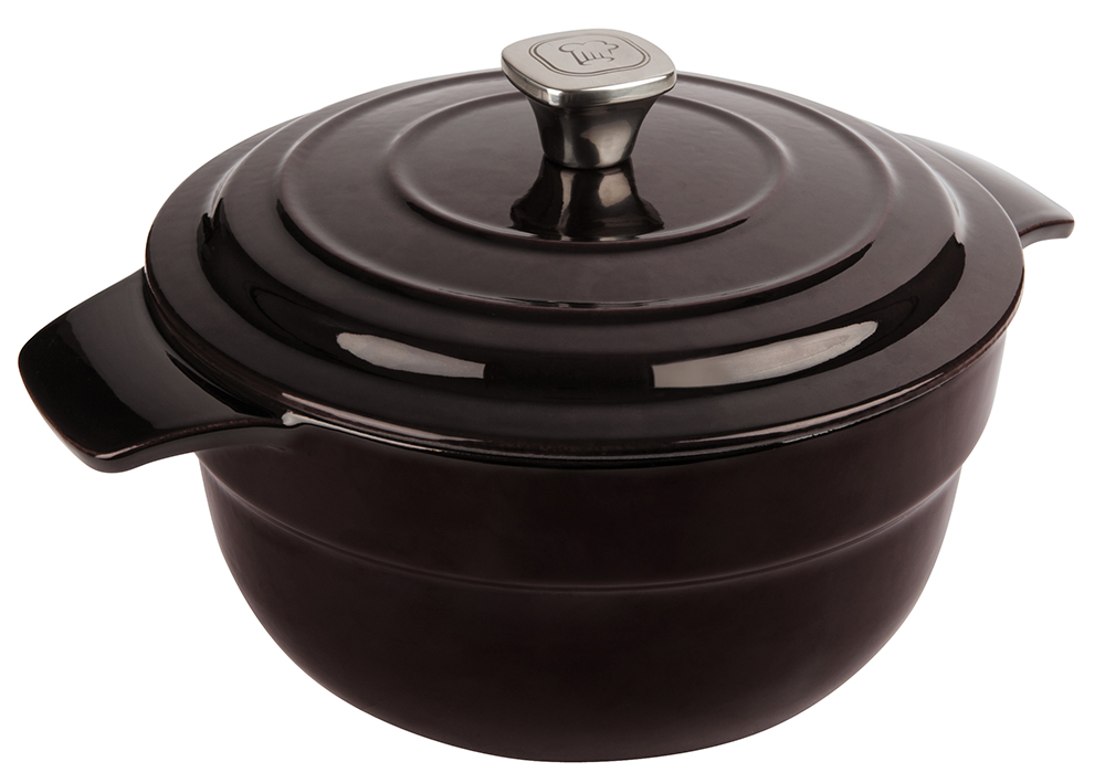 Кастрюля Rondell Deep Burgundy с крышкой, круглая, цвет: коричневый, 4,2 лRDI-701 Кастрюля Rondell Deep Burgundy с крышкой, круглая, цвет: коричневый, 4,2 лRDI-701Кастрюля Rondell Deep Burgundy изготовлена из высококачественного чугуна. Блюда приготовленные в чугунной посуде отличаются особым вкусом, они являются более здоровыми, так как благодаря отличному сохранению температуры вы можете не жарить а томить блюда с минимальным количеством масла (с использованием крышки). Высококачественная внутренняя и внешняя эмаль защищает вашу посуду от окисления, позволяет хранить пищу в посуде после приготовления и облегчает уход. Ручки с желобком, плавными скругленными углами и удобным наклоном обеспечивают удобство при использовании. Выпуклости на внутренней стороне крышки обеспечивают эффект орошения, сохранение натурального вкуса и питательной ценности блюд. Воплощайте свои фантазии вместе с кастрюлей Rondell. Такая кастрюля - это идеальный подарок для современных хозяек, которые следят за своим здоровьем и здоровьем своей семьи. Подходит для использования на всех видах плит включая индукционные. Не подходит для использования в СВЧ печах и ПММ. Не использовать металлические аксессуары и щетки для мытья посуды. Нельзя мыть в посудомоечной машине.