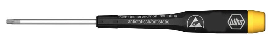 Отвертка Precision 278IP ESD TORX PLUS 15IPx60 Wiha 2776727767 Отвертка Precision 278IP ESD TORX PLUS 15IPx60 Wiha 2776727767Отвертка Wiha Precision ESD TORX Plus оснащена диссипативной рукояткой, отводящей электростатический заряд. Жало выполнено из высококачественной хром-ванадий-молибденовой стали полной закалки с матовым хромированием. Наконечник Wiha ChromTop гарантирует максимальное соответствие размерности. Рукоятка Precision с крутящимся колпачком, поверхностное сопротивление 106-109 Ом. Применяется для любых работ с деталями, подверженными воздействию электростатического заряда.Нормы: IEC 61340-5-1.Общая длина отвертки: 17 см.Длина жала: 6 см.Размер ручки: 11 см х 1,4 см х 1,4 см.