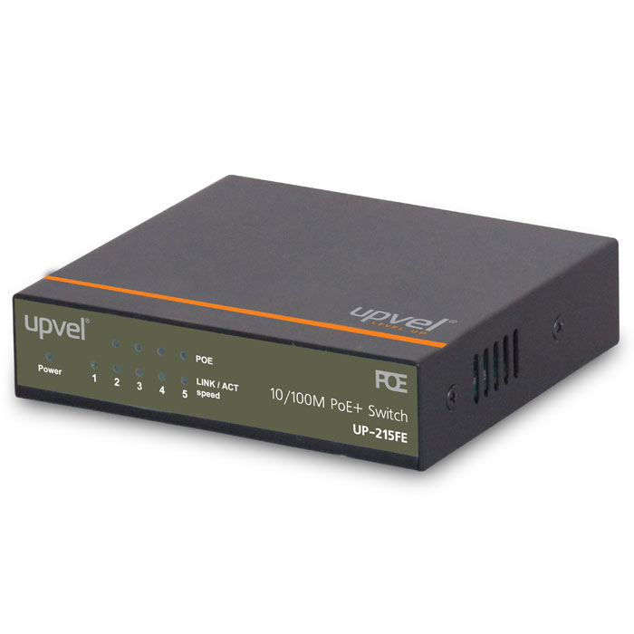 UPVEL UP-215FE коммутаторUP-215FE UPVEL UP-215FE коммутаторUP-215FE5-портовый PoE+ коммутатор Upvel UP-215FE с технологией GREENforce позволяет значительно сэкономить на приобретении и монтаже дополнительного оборудования и кабелей. Для передачи данных и питания устройств можно использовать имеющиеся сетевые кабели (технология Power over Ethernet). Данный неуправляемый коммутатор имеет 4 порта Fast Ethernet PoE+, каждый из которых обеспечивает до 30 Вт для питания таких устройств, как уличные Wi-Fi точки доступа повышенной мощности, наклонно-поворотные IP-камеры, VoIP оборудование и другие.Коммутатор автоматически распознает тип подключенного устройства и обеспечивает до 30 Вт для устройств стандарта 802.3at PoE+ (не более двух подключенных устройств) и до 15 Вт для устройств стандарта 802.3af PoE. Если к порту подключено устройство, не поддерживающее технологию PoE, то подача питания автоматически блокируется, и через порт передаются только данные. В случае простоя коммутатора технология GREENforce обеспечивает энергосбережение до 75 %. Общая производительность 1 Гбит/с значительно повышает эффективность использования сети и предотвращает перегрузки. Светодиодная индикация состояния соединений облегчает поиск неисправностей в сети. Прочный металлический корпус надежно защищает внутренние компоненты коммутатора от повреждений. С помощью данного коммутатора можно быстро объединить в единую сеть устройства, поддерживающие и не поддерживающие технологию PoE.Пропускная способность коммутационной матрицы: 1 Гбит/сБуфер: 96 КБСтандарт:IEEE 802.3 10Base-TIEEE 802.3u 100Base-TXIEEE 802.3at Power over Ethernet (PoE+)IEEE 802.3af Power over Ethernet (PoE)IEEE 802.3x Flow ControlIEEE 802.3az Energy Efficient EthernetСкорость передачи данных:Ethernet: 10 / 20 Мбит/с (полудуплексный / дуплексный режим)Fast Ethernet: 100 / 200 Мбит/с (полудуплексный / дуплексный режим)