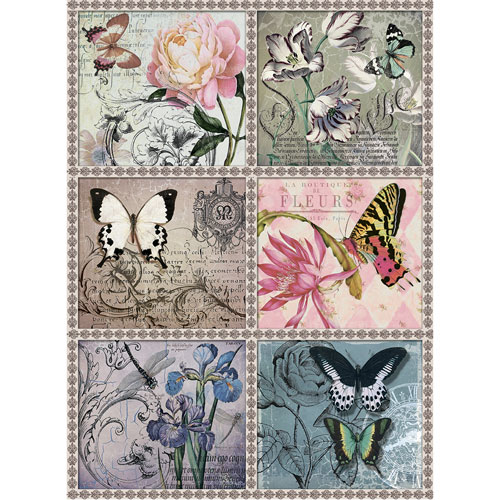 Рисовая бумага для декупажа Craft Premier Цветы и бабочки, 28,2 х 38,4 смCP06506 Рисовая бумага для декупажа Craft Premier Цветы и бабочки, 28,2 х 38,4 смCP06506Рисовая бумага для декупажа Craft Premier Цветы и бабочки - мягкая бумага с выраженной волокнистой структурой легко повторяет форму любых предметов. При работе с этой бумагой вам не потребуется никакой дополнительной подготовки перед началом работы. Вы просто вырезаете или вырываете нужный фрагмент, и хорошо проклеиваете бумагу на поверхности изделия. Рисовая бумага для декупажа идеально подходит для стекла. В отличие от салфеток, при наклеивании декупажная бумага практически не рвется и совсем не растягивается. Клеить ее можно как на светлую, так и на темную поверхность. Для новичков в декупаже - это очень удобно и гарантируется хороший результат. Поверхность, на которую будет клеиться декупажная бумага, подготавливают точно так же, как и для наклеивания салфеток, распечаток и т.д. Мотив вырезаем точно по контуру и замачиваем в емкости с водой, обычно не больше чем на одну минуту, чтобы он полностью впитал воду. Вынимаем и промакиваем бумажным или обычным полотенцем с двух сторон. Равномерно наносим клей на оборотную сторону фрагмента, и на поверхность предмета, с которым работаем. Прикладываем мотив на поверхность и сверху промазываем кистью с клеем легкими нажатиями, стараемся избавиться от пузырьков воздуха, как бы выдавливая их. Делать это нужно от середины к краям мотива. Оставляем работу сушиться. После того, как работа высохнет, нужно покрыть ее лаком.Декупаж - техника декорирования различных предметов, основанная на присоединении рисунка, картины или орнамента (обычного вырезанного) к предмету, и, далее, покрытии полученной композиции лаком ради эффектности, сохранности и долговечности. Плотность бумаги: 25 г/м2.