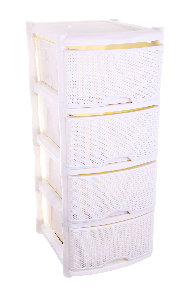Комод универсальный Plastic Centre Rattan, цвет: айвори, 41 х 48 х 94,5 см centre speaker