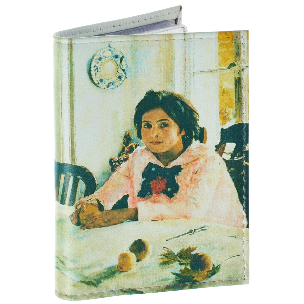 Визитница Девочка с персиками. VIZIT-215