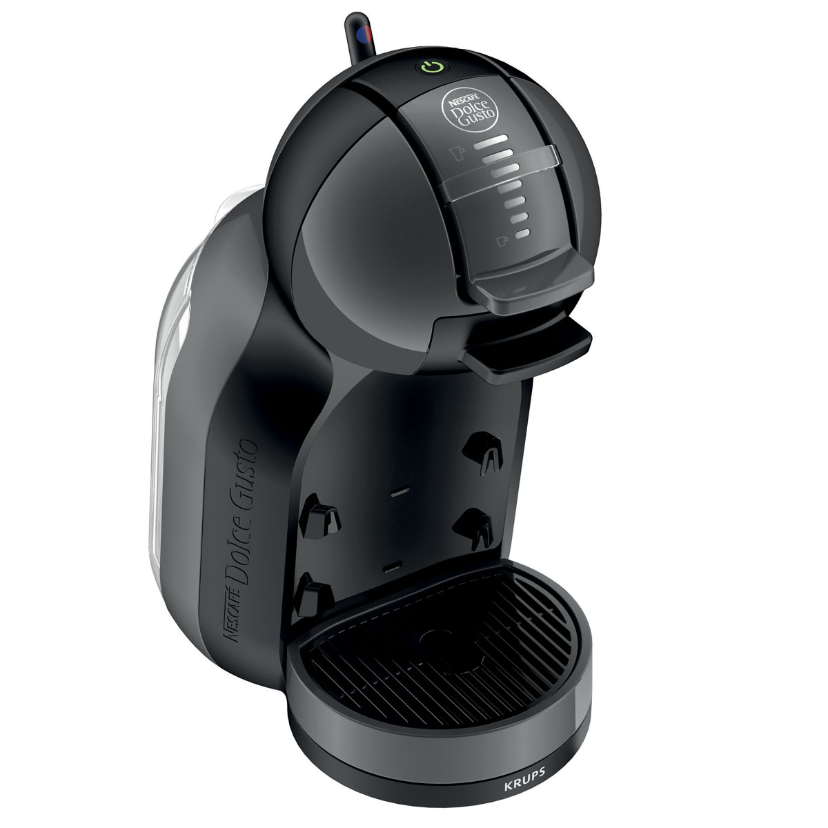 Кофемашина NESCAFE Dolce Gusto Krups KP120810 Mini Me чернаяKP120810 Кофемашина NESCAFE Dolce Gusto Krups KP120810 Mini Me чернаяKP120810Krups KP120810 Mini Me - уникальная система автоматического приготовления кофе, других горячих и холодных напитков с использованием капсул.Эта капсульная кофемашина специально разработана для ее использования в домашних условиях. Герметичные капсулы оптимизируют давление воды для каждого вида кофе. Капсульная кофемашина использует профессиональное давление в 15 бар, что каждый раз гарантирует идеальный вкус и качество кофе.Простота приготовления превосходного натурального кофеПросто вставьте капсулу, установите объем напитка (указанного на капсуле), нажмите кнопку, и система сама приготовит напиток по эталонному рецепту. Имеется множество вкусов на ваш выбор: эспрессо, лунго, капучино, латте макиато, чокочино, шоколад Несквик, чай и многое другое.Контейнер для отходовСъемный лоток для сбора капельРегулируемая по высоте подставка для чашек